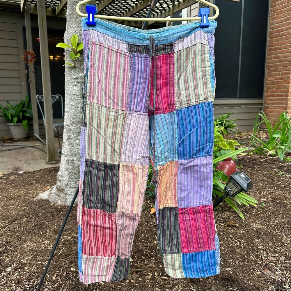 *SOLD* Kathmandu Imports Womens Colorful Patchwork Capri Pants